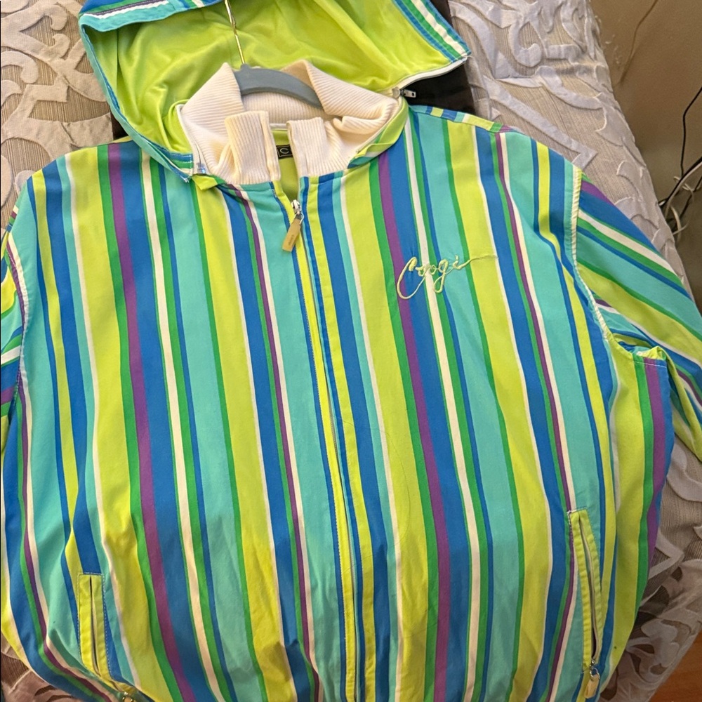 COOGI Vibrant Multicolor Striped Kids Raincoat